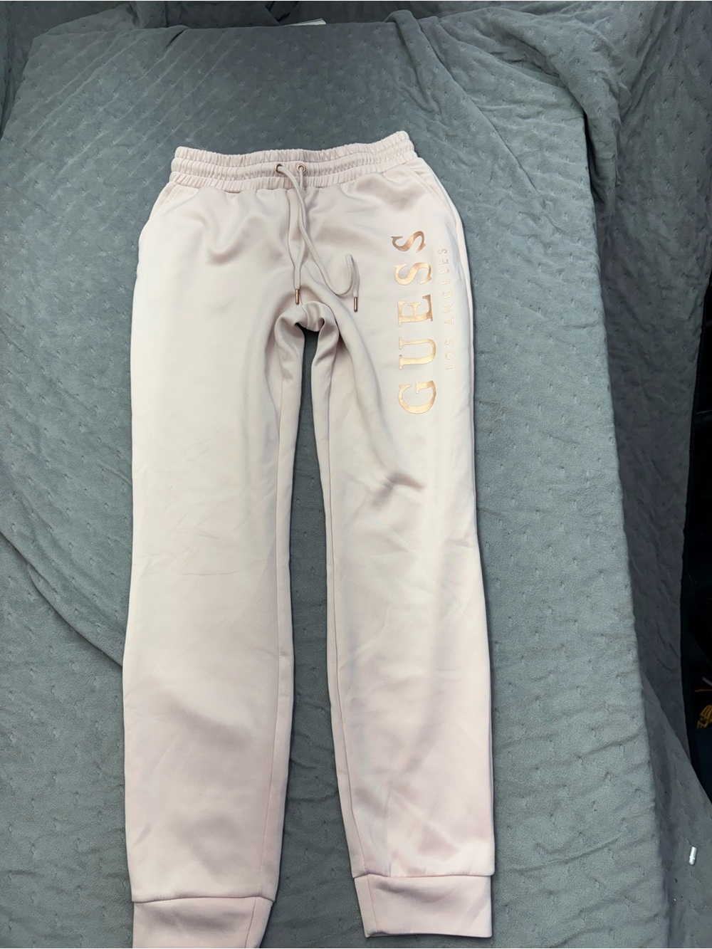 Guess Pale Pink Jogger Sweatpants with Gold Logo